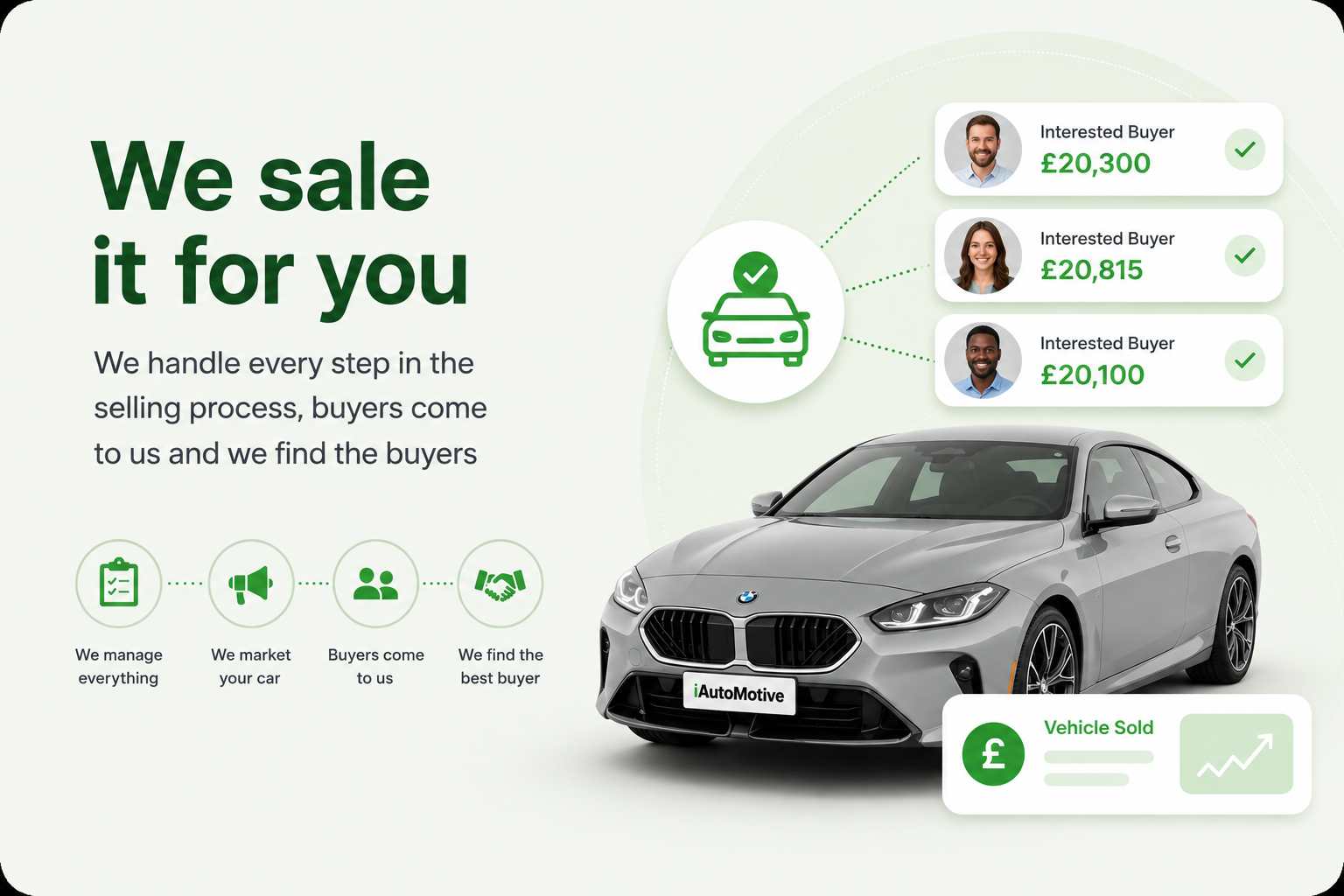 We sell it for you — we handle viewings, negotiations, and paperwork